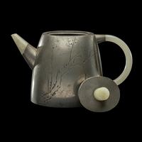 A Chinese Jade and Pewter Teapot