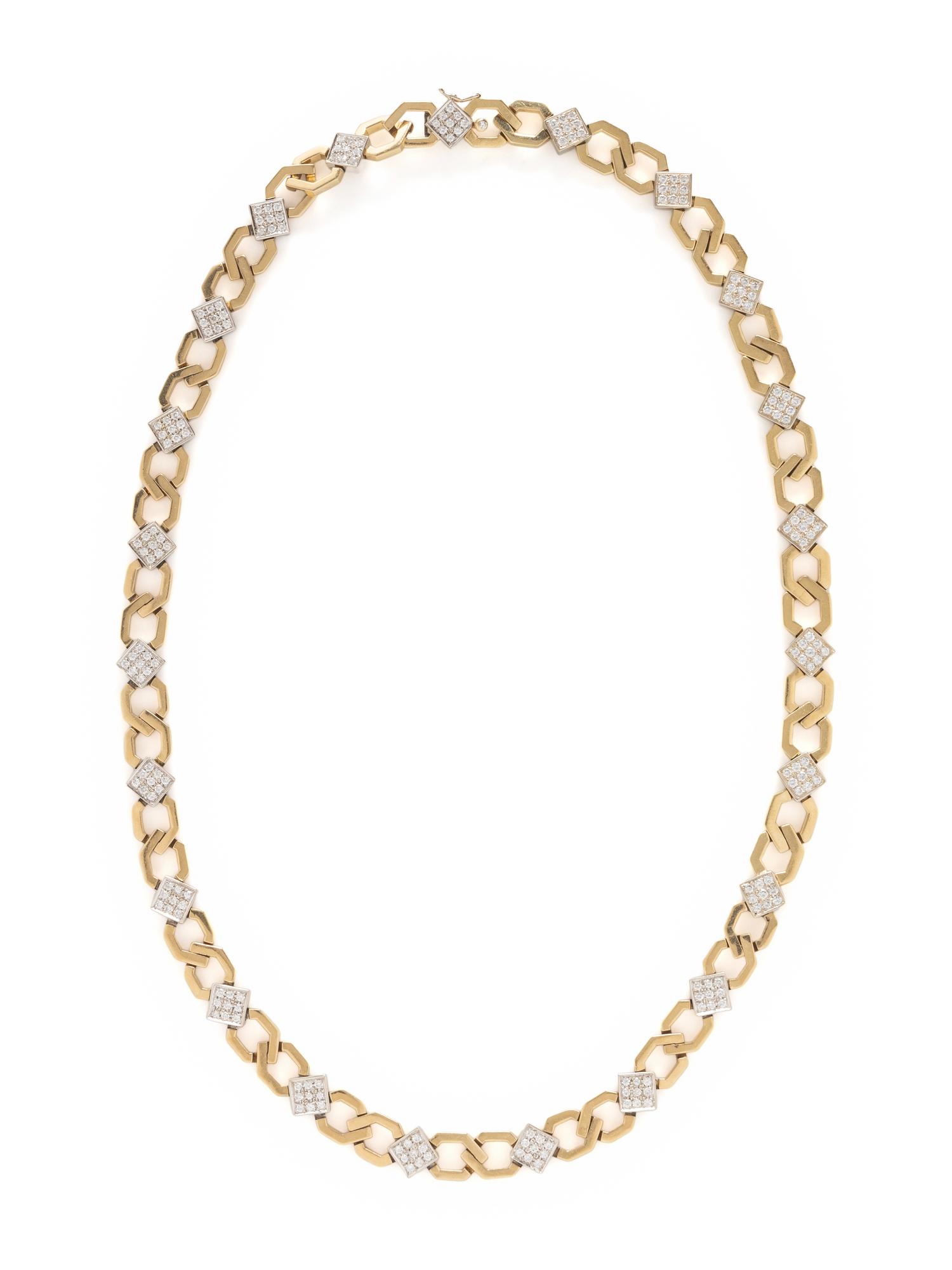 BICOLOR GOLD AND DIAMOND NECKLACE