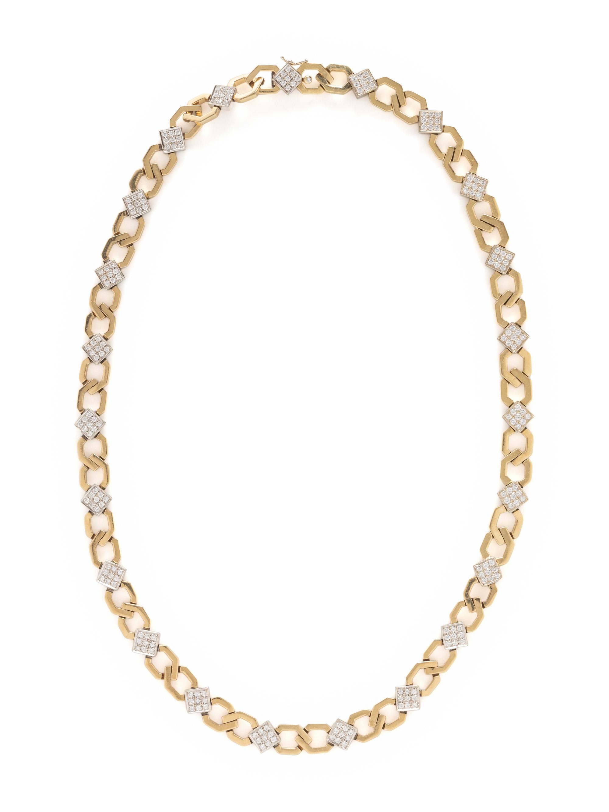 BICOLOR GOLD AND DIAMOND NECKLACE