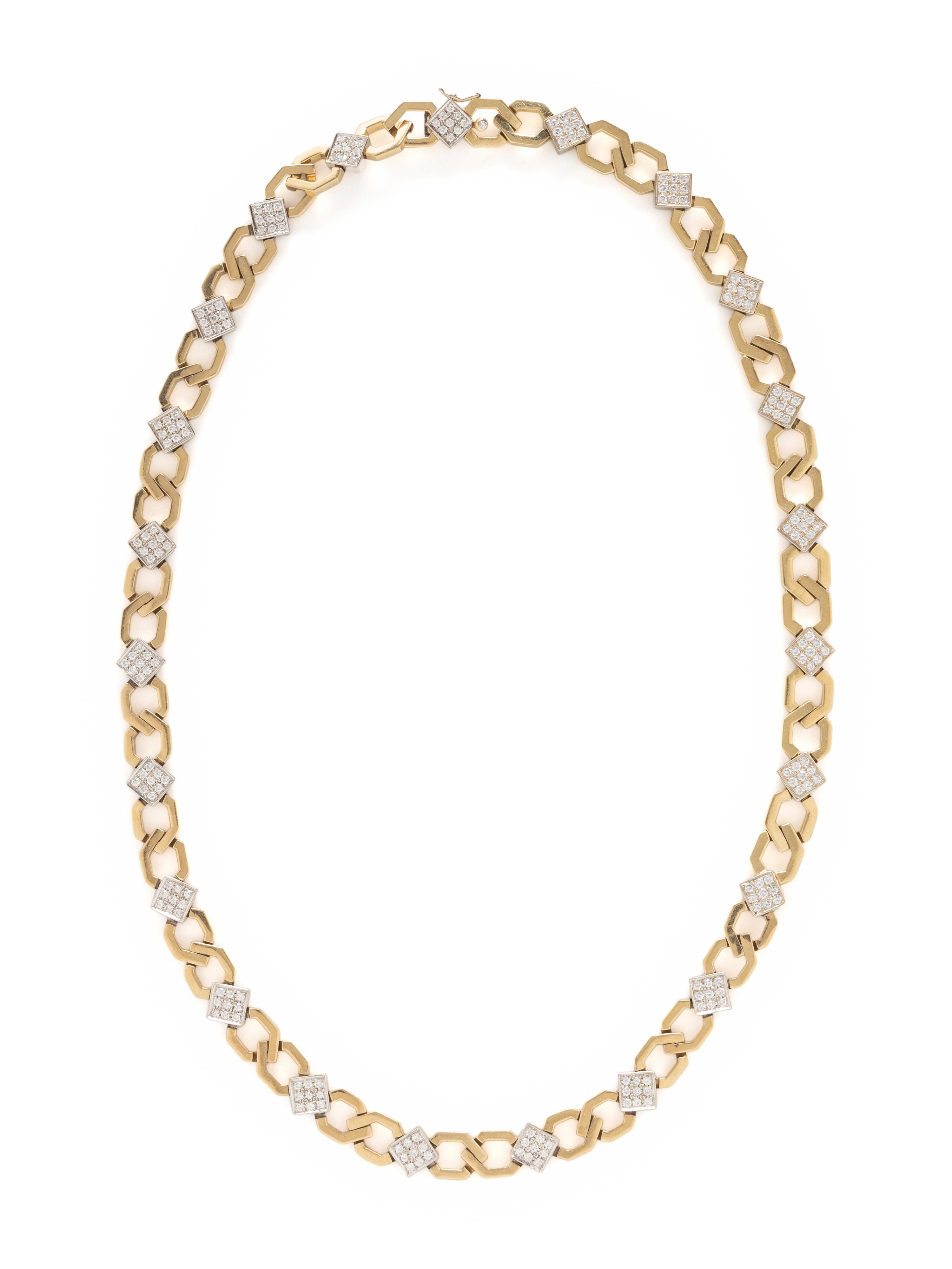 BICOLOR GOLD AND DIAMOND NECKLACE