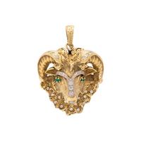 DIAMOND AND EMERALD ARIES PENDANT/BROOCH