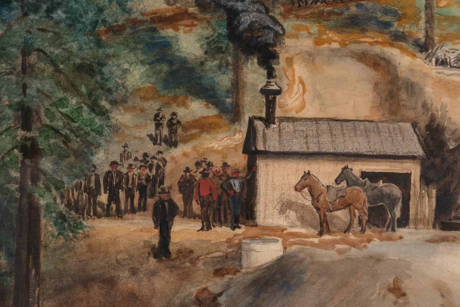 Western Mining Scene , circa 1870