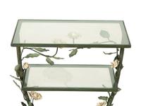 A Tole Peinte Two-Tiered Glass Accent Table