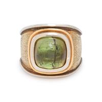 BICOLOR GOLD AND GREEN TOURMALINE RING