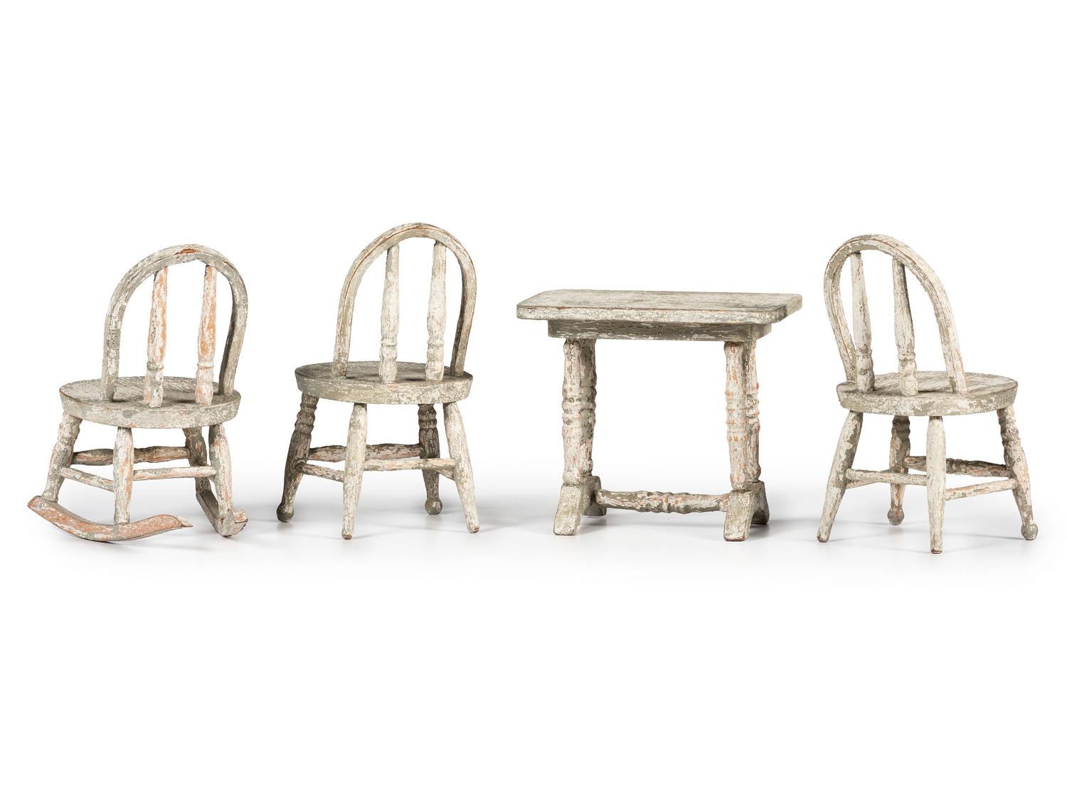 A Group of Grey Painted Miniature Furniture