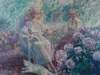 Corinne Hartley, (American, 20th century), Two Women in a Garden