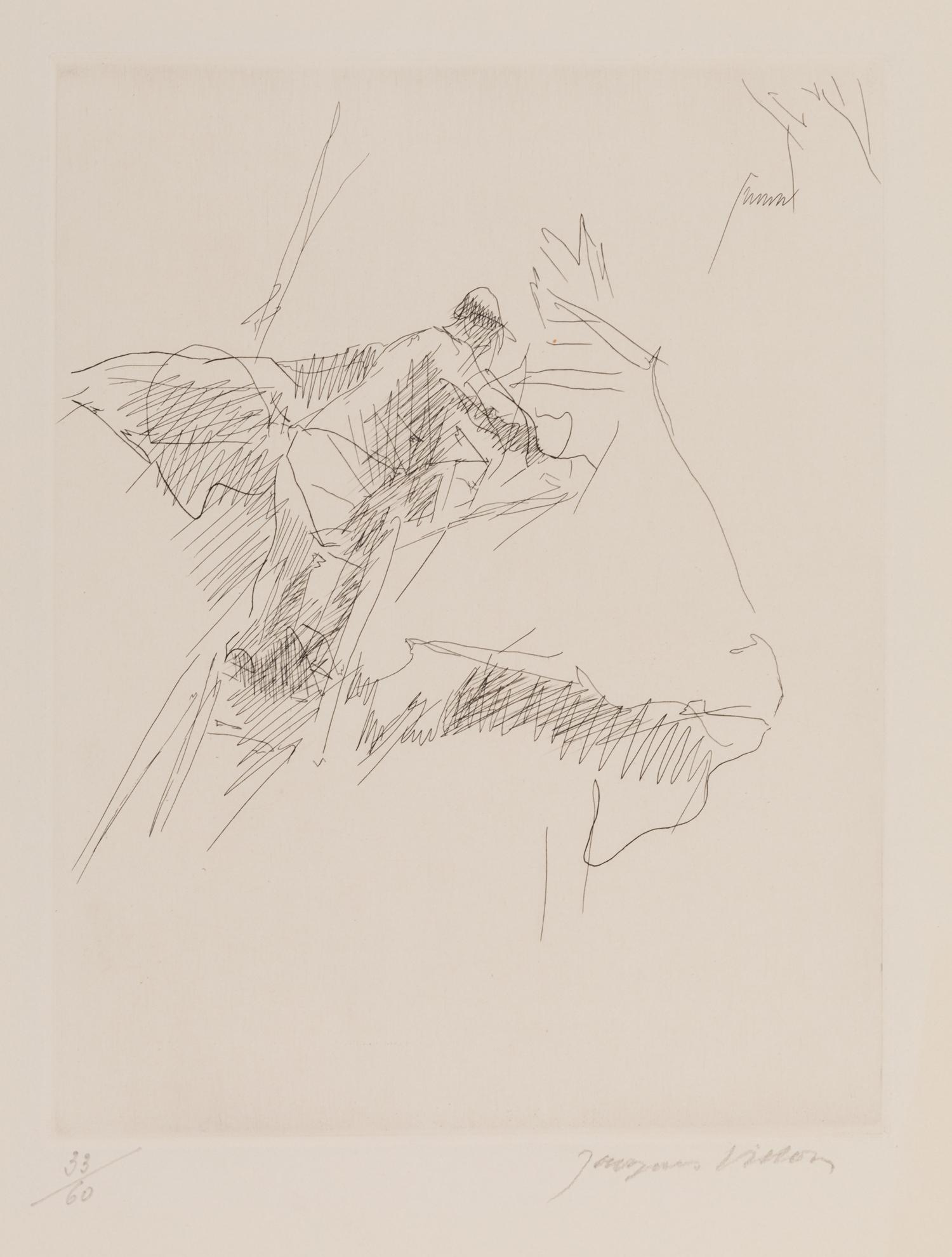 Jacques Villon, (French, 1875-1963), A group of five works: Hésiode, Les Travaux et les Jours: C'est à l'âge propice qu'il faut conduir