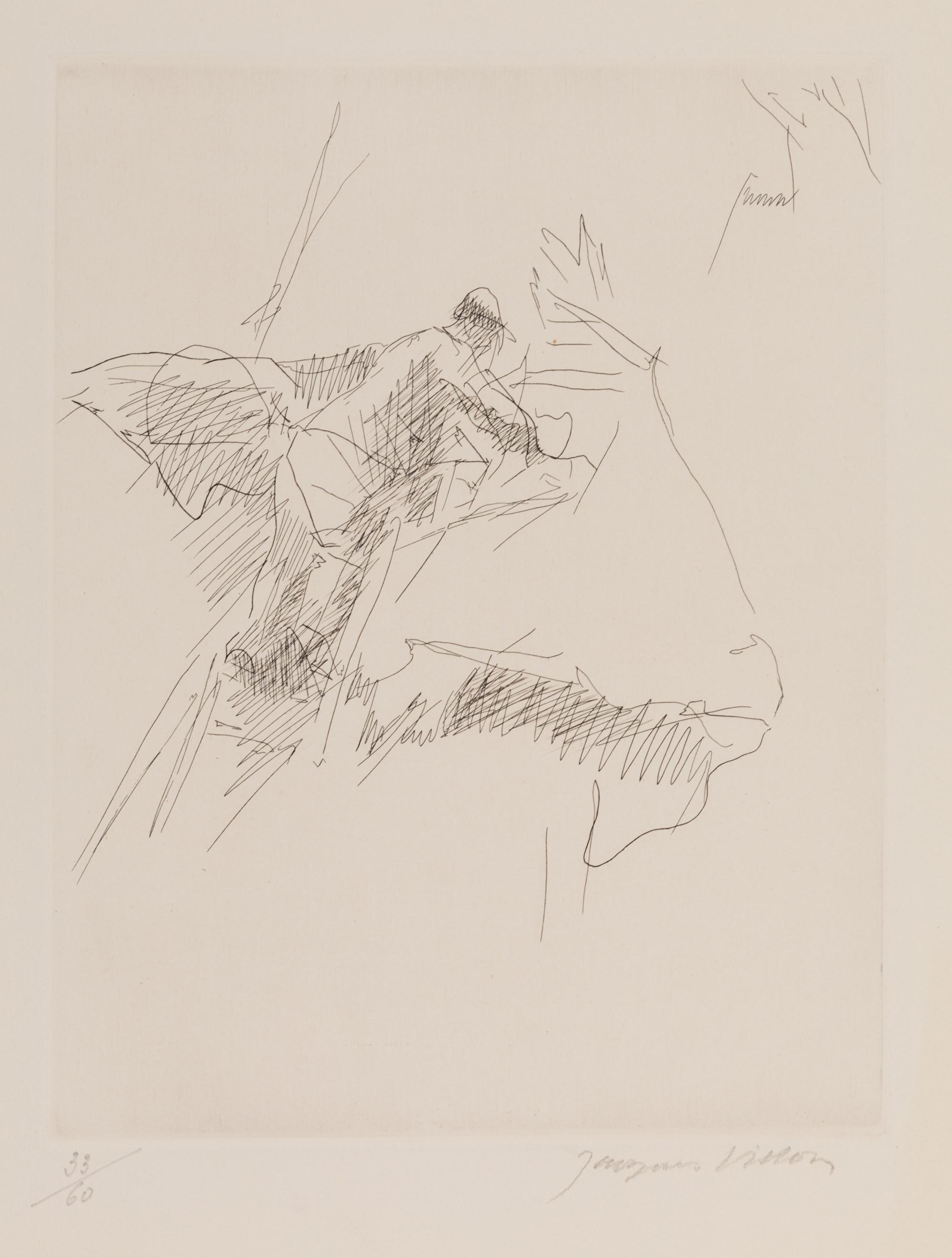 Jacques Villon, (French, 1875-1963), A group of five works: Hésiode, Les Travaux et les Jours: C'est à l'âge propice qu'il faut conduir