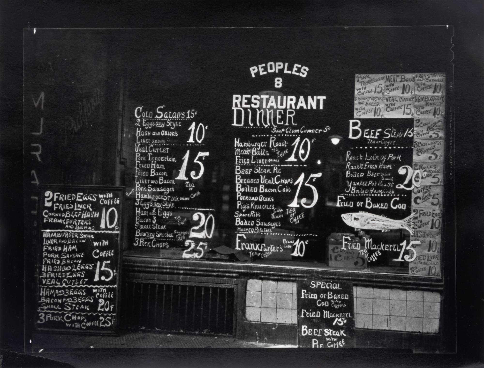 Walker Evans (1903-1975) Lunchroom on the Bowery, New York City, c. 1933
