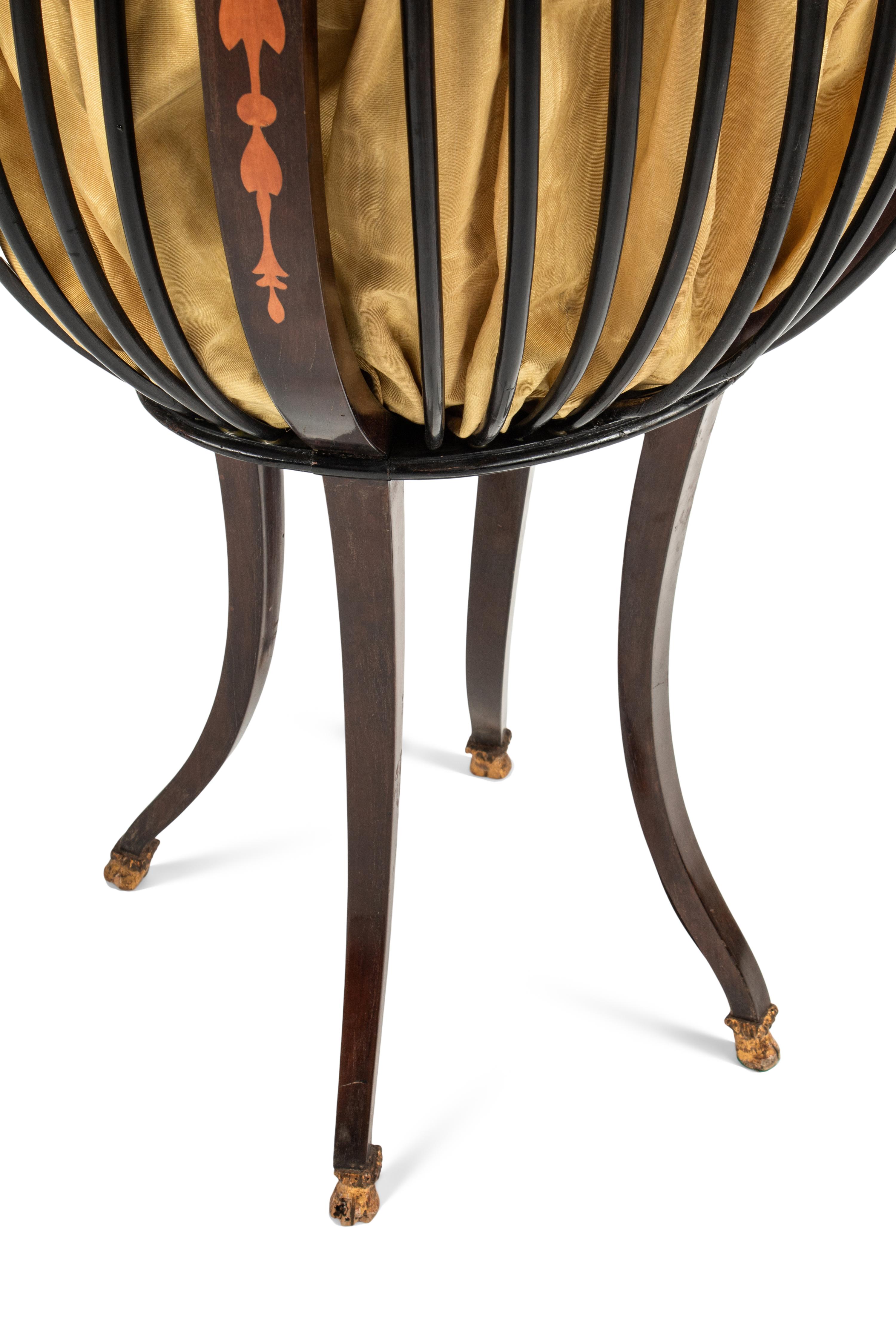 A Continental Inlaid Needlework Basket