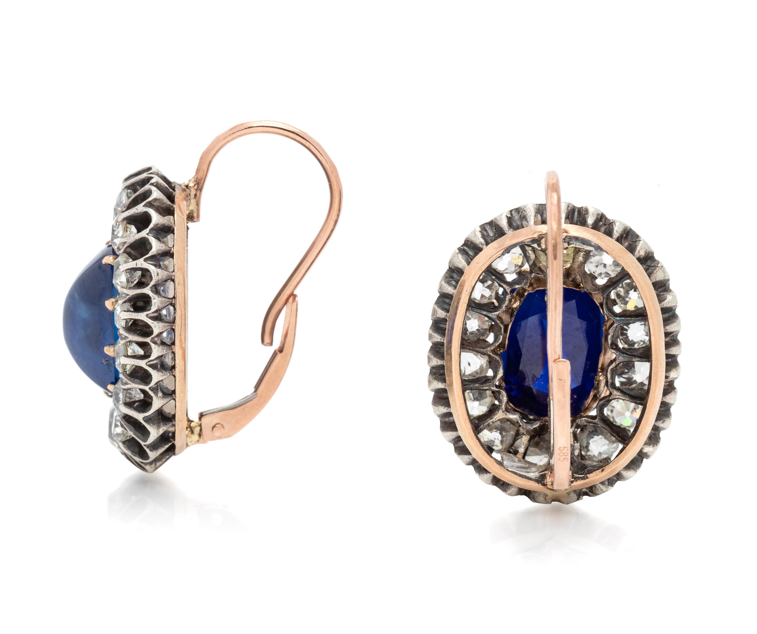 SAPPHIRE AND DIAMOND EARRINGS