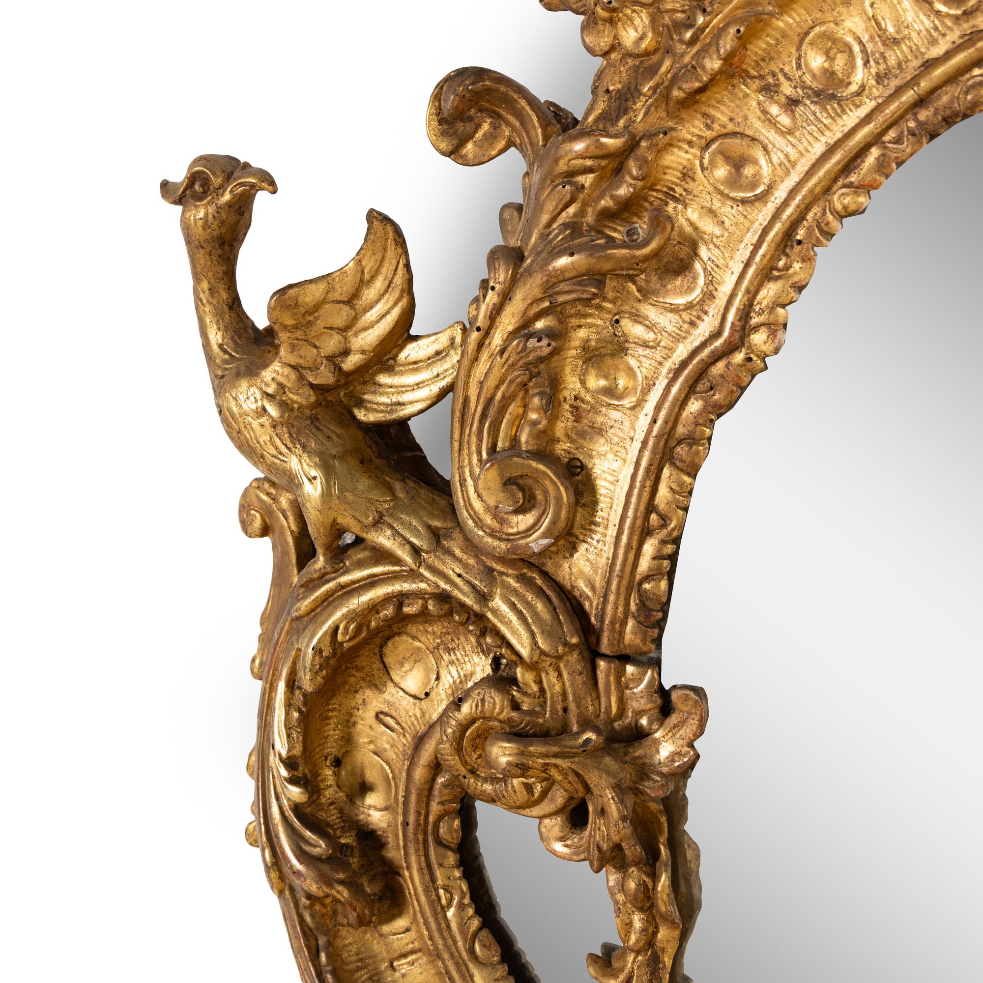 A Régence Carved Giltwood Mirror