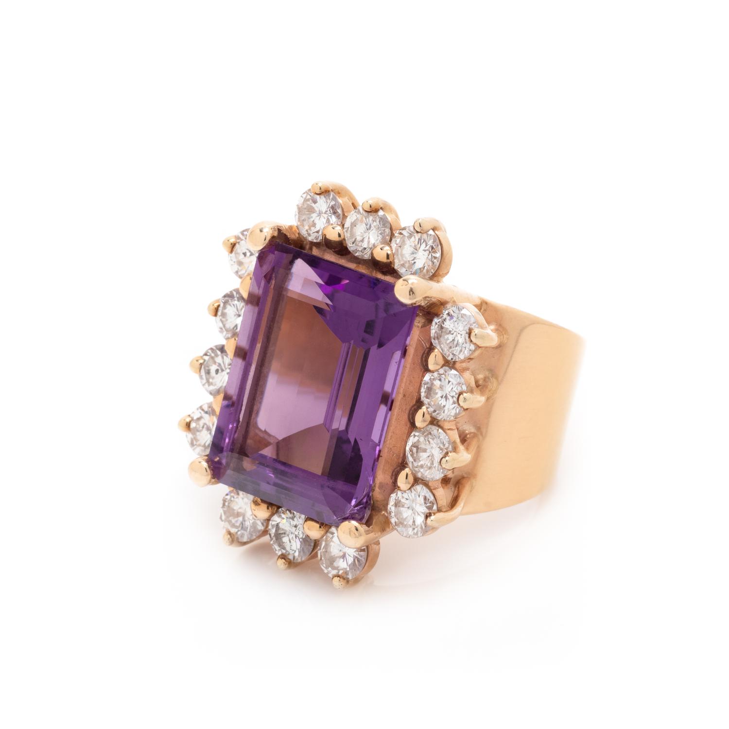 AMETHYST AND DIAMOND RING