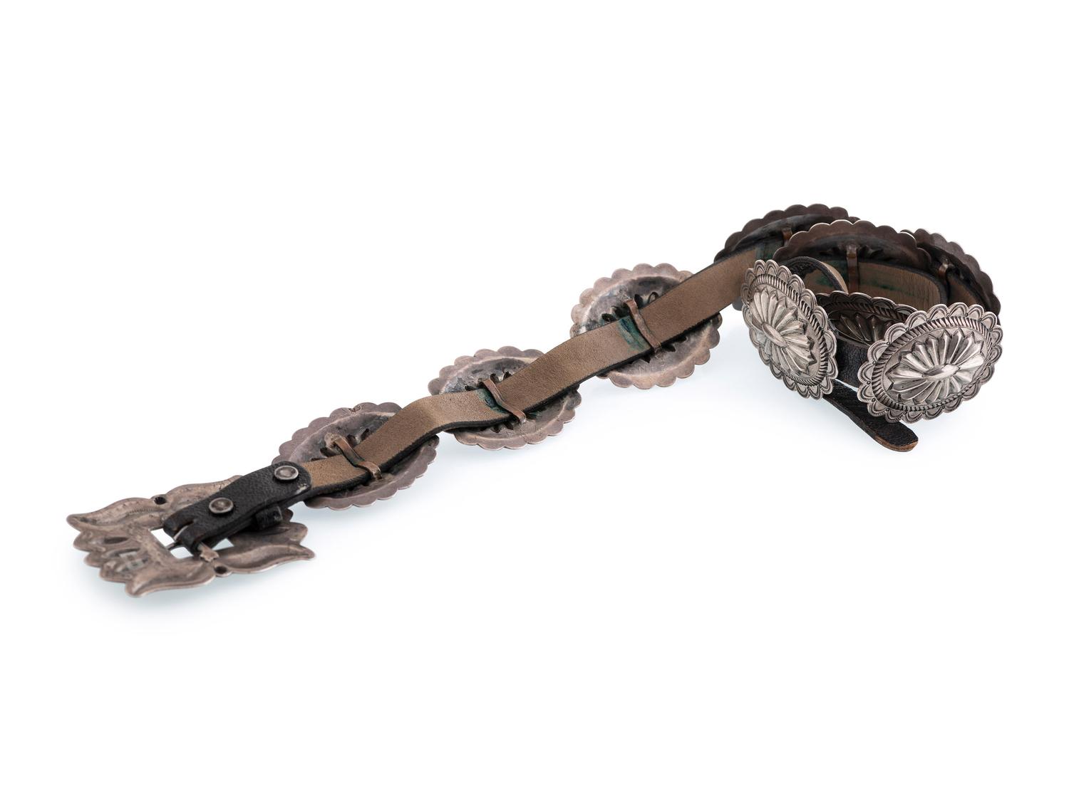 Navajo Silver Concha Belt