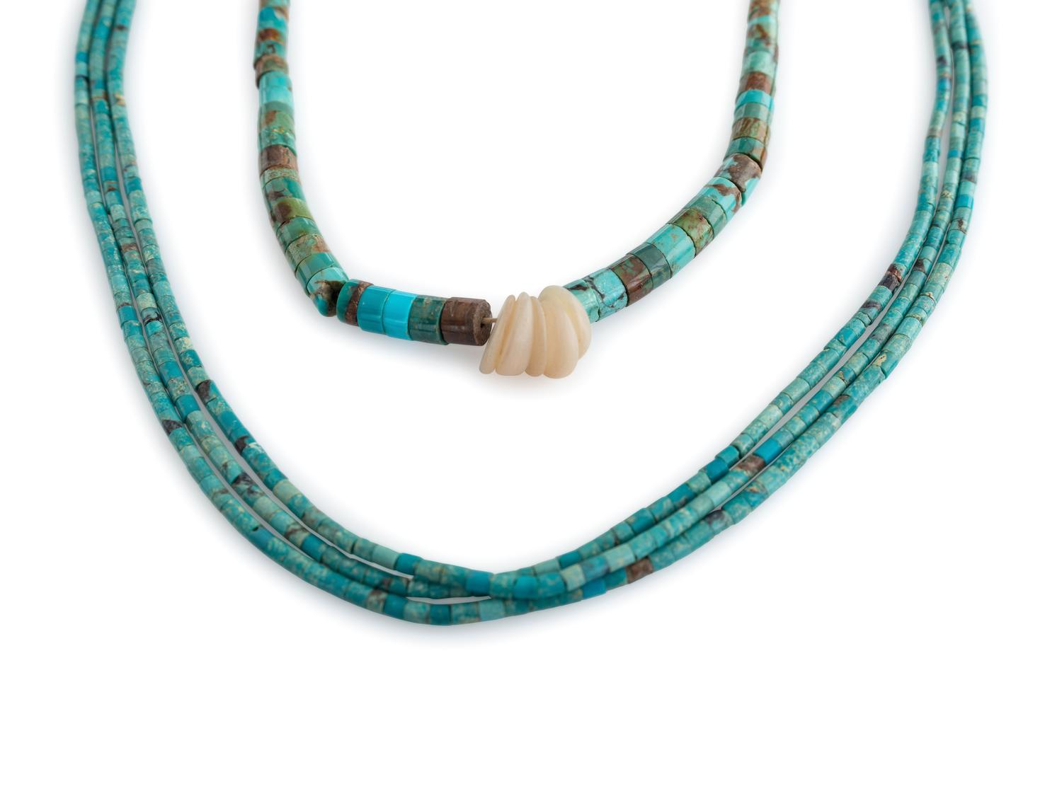 Pueblo Rolled Turquoise Necklaces
