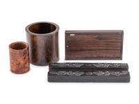 Five Chinese Hardwood Scholar's Objects