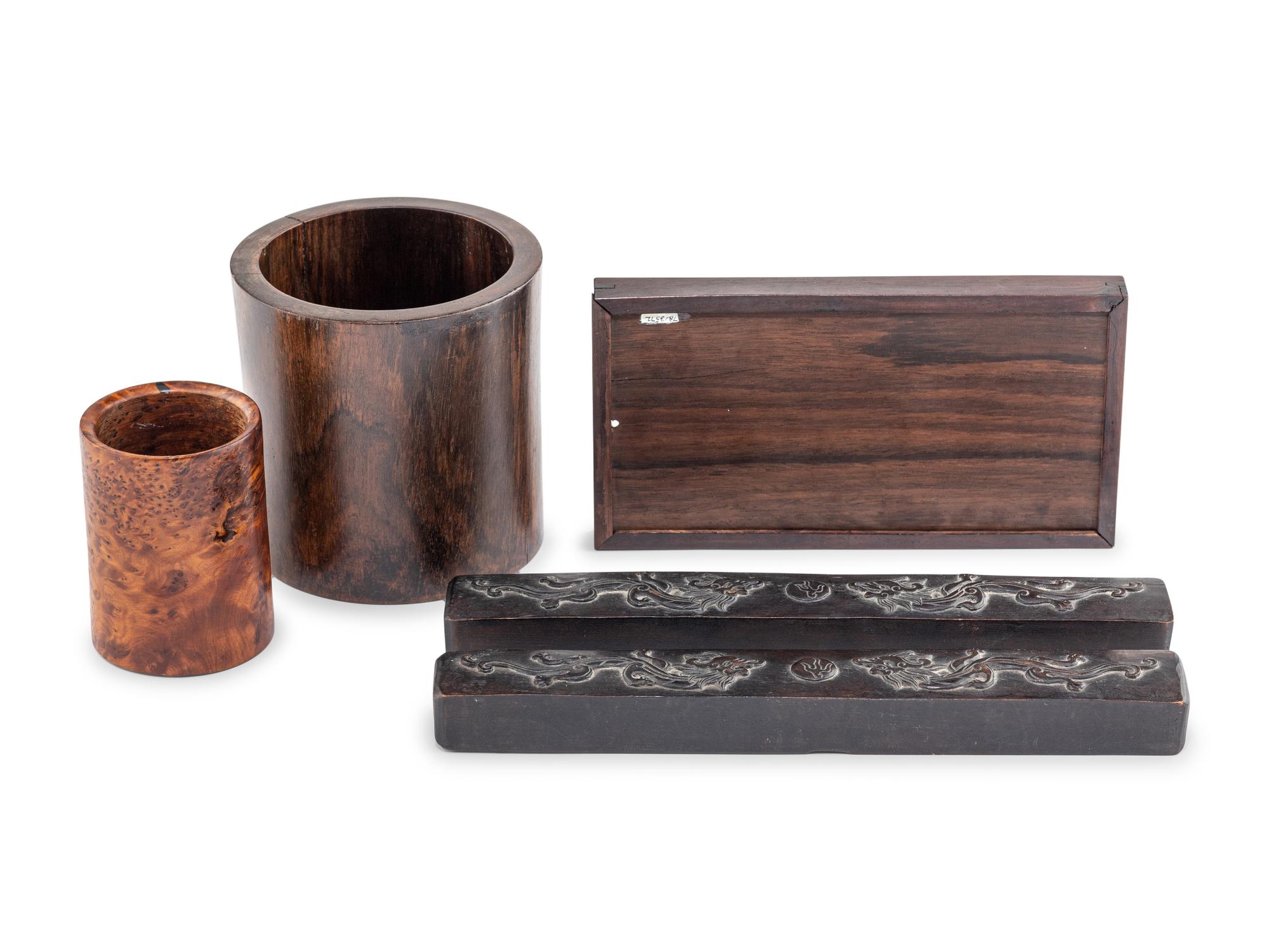 Five Chinese Hardwood Scholar's Objects