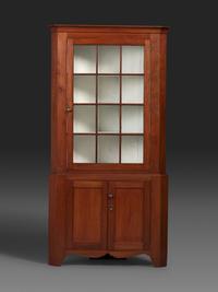 A Country Federal Cherrywood Corner Cupboard