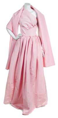 A Bill Blass Pale Pink Single Shoulder Gown,