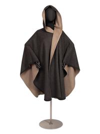 Loro Piana Grey and Tan Cashmere Cape