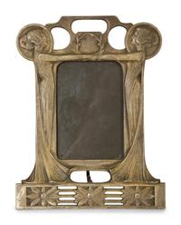 Three Art Nouveau Patinated Bronze Standing Picture Frames