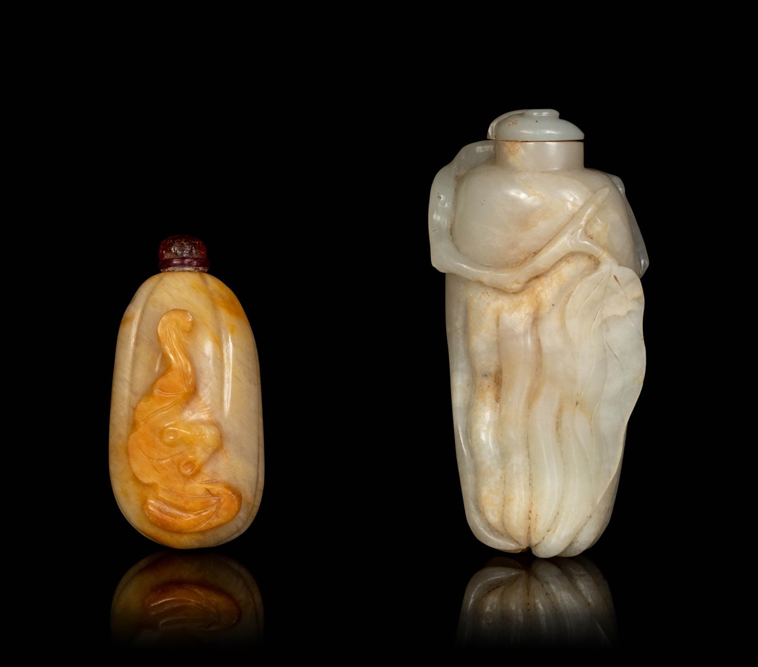 Two Chinese Jade Snuff Bottles