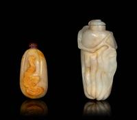 Two Chinese Jade Snuff Bottles