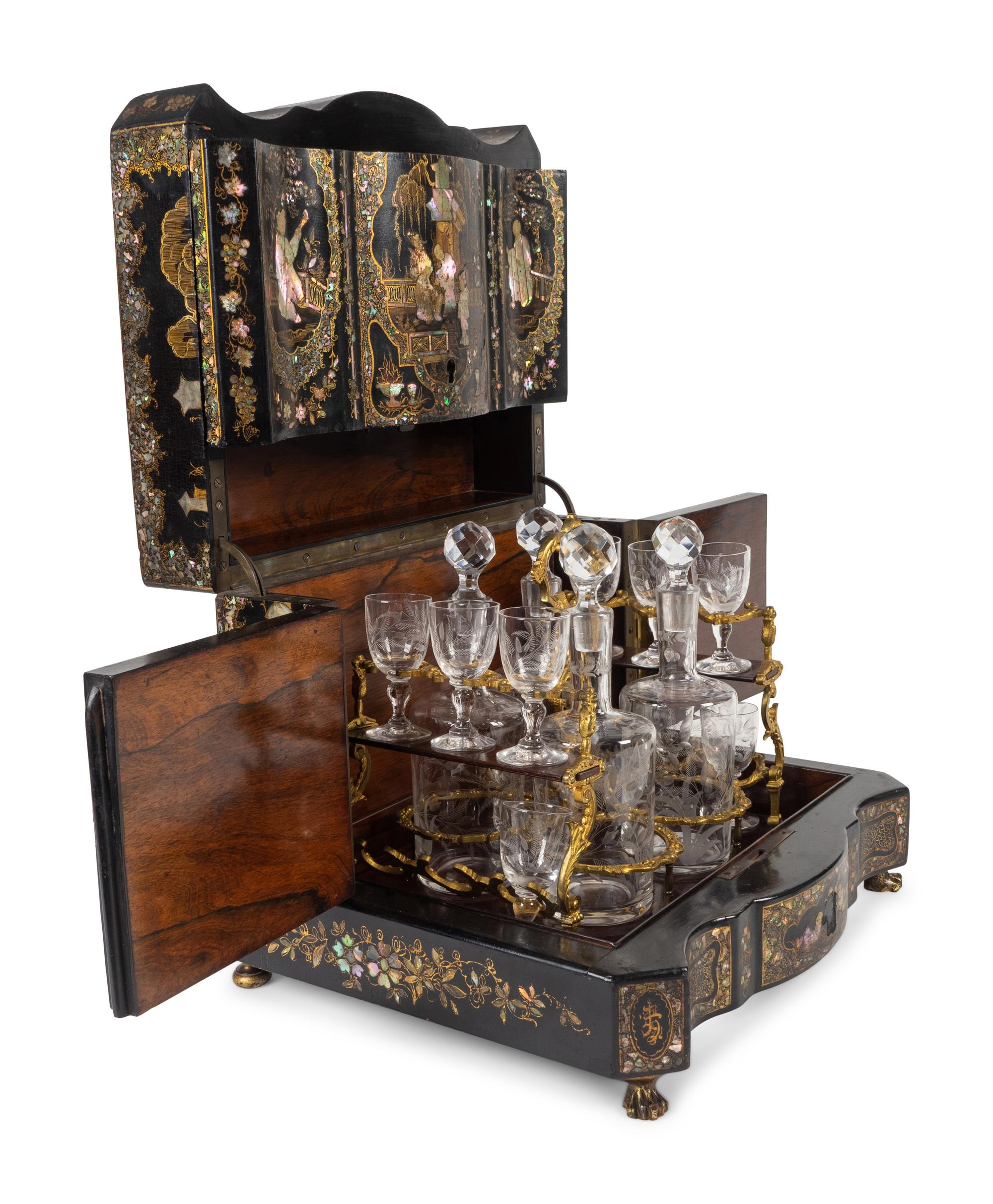 A Napoleon III Mother-of-Pearl Inlaid Cave a Liqueur — LATE 19TH CENTURY