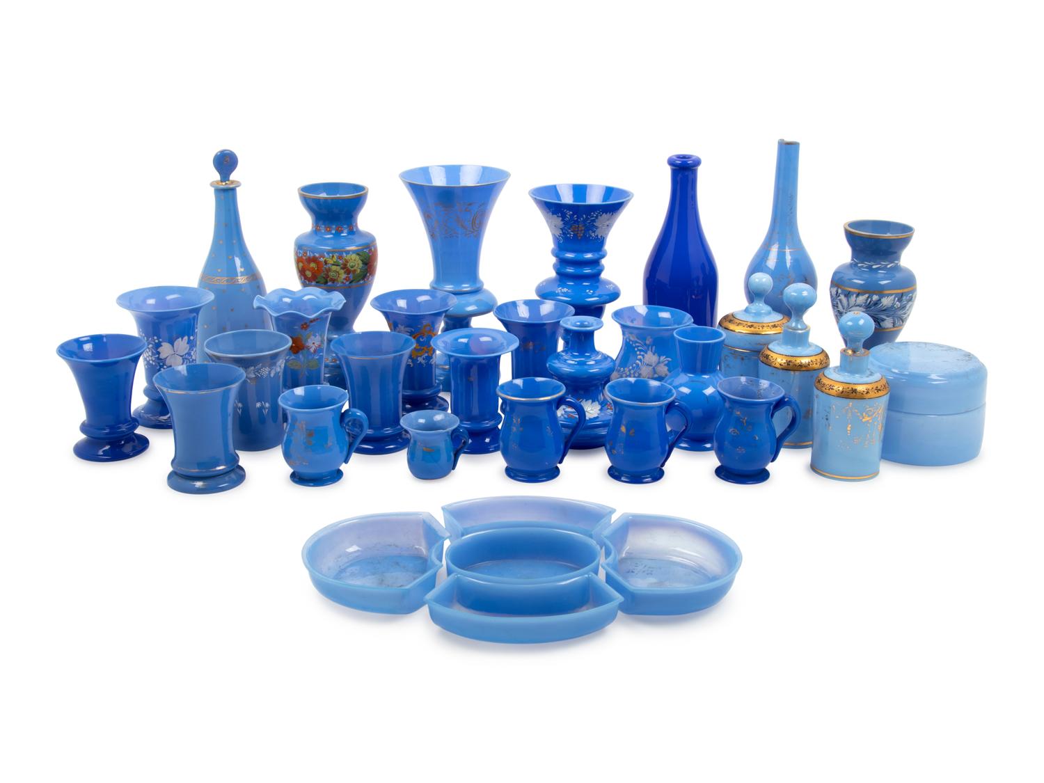 A Collection of English Enameled Glass and Other Glass Articles
