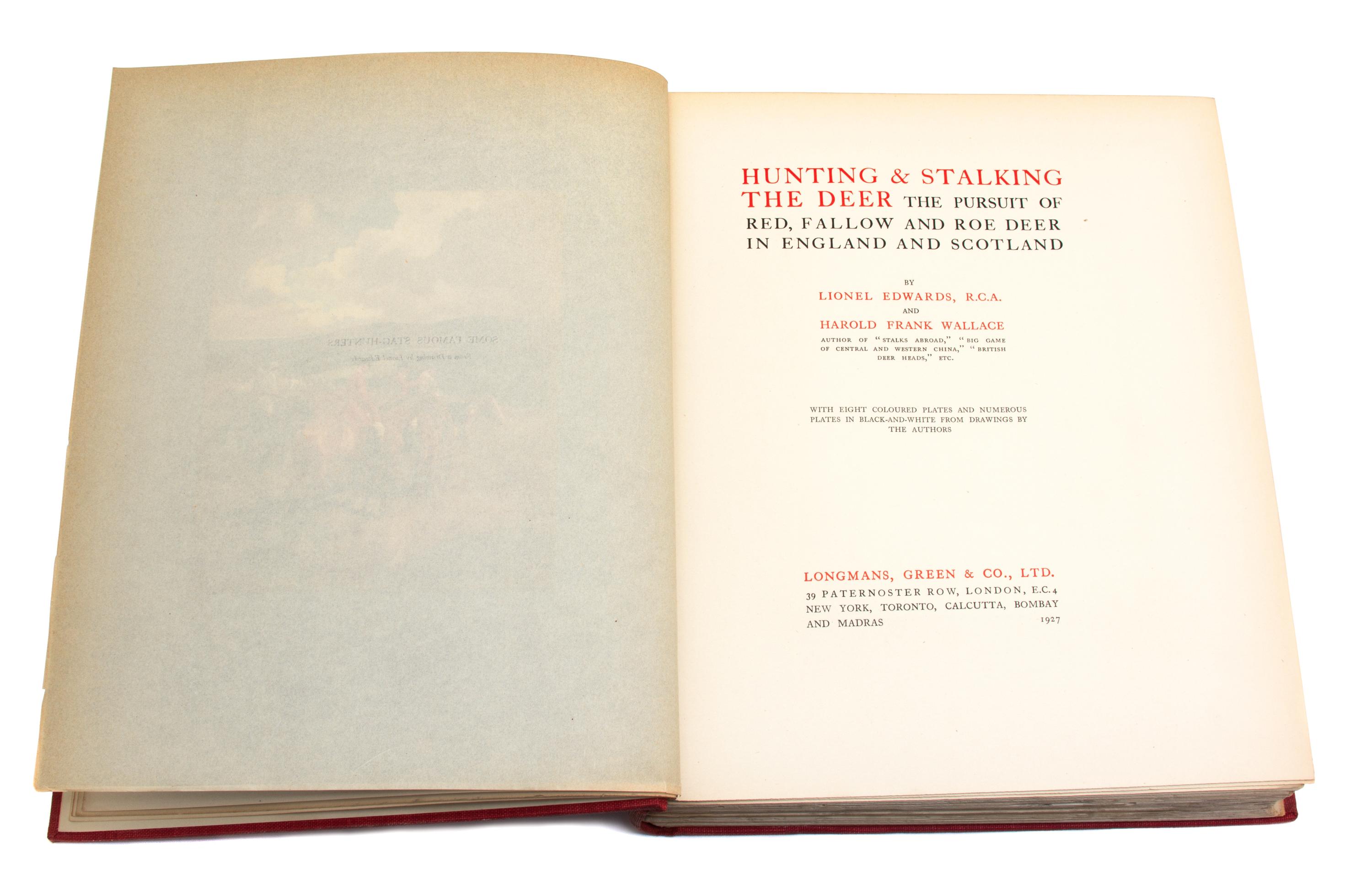 EDWARDS, Lionel, and Wallace HAROLD. Hunting and Stalking the Deer.