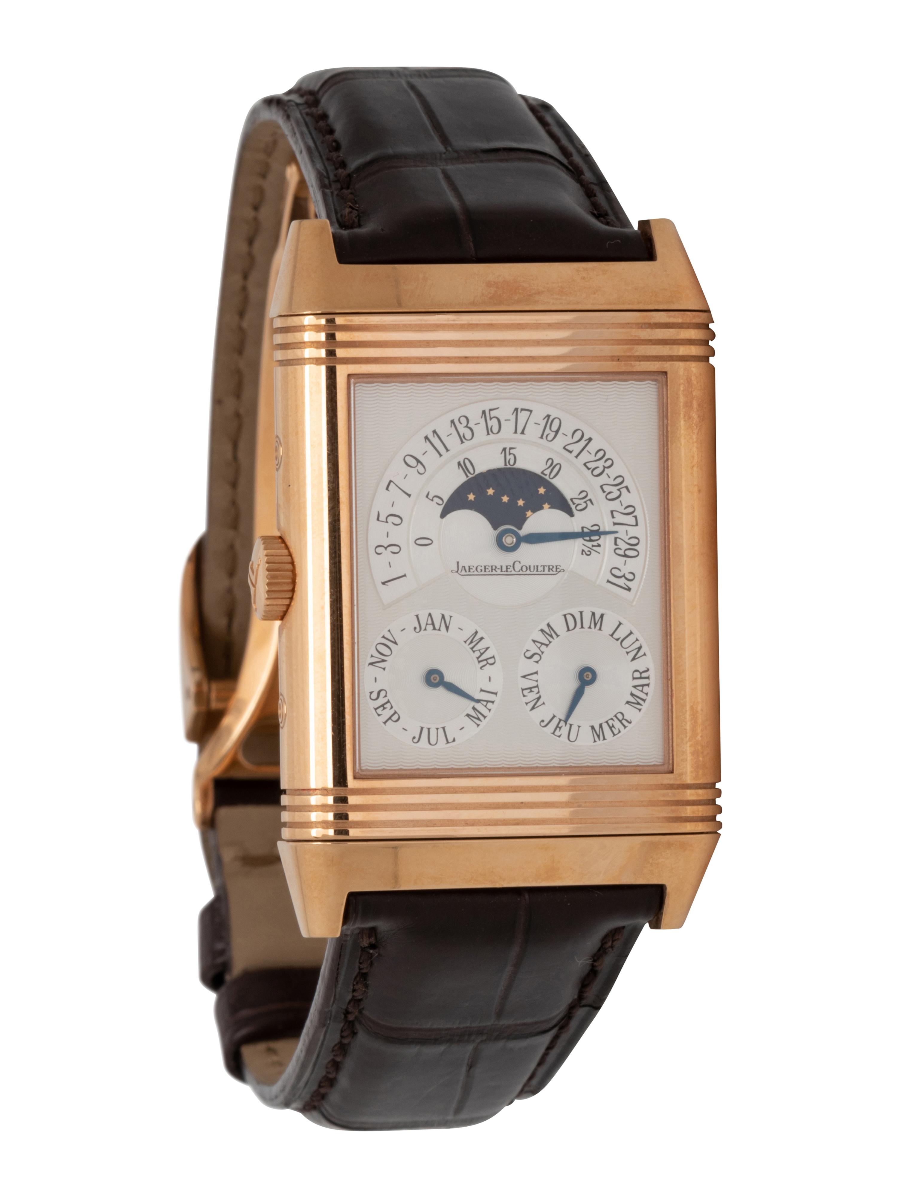 JAEGER-LECOULTRE, REF 270.2.55 18K YELLOW GOLD 'REVERSO QUANTI È ME PERPÉTUEL' RETROGRADE WATCH