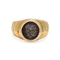 YELLOW GOLD AND COIN RING