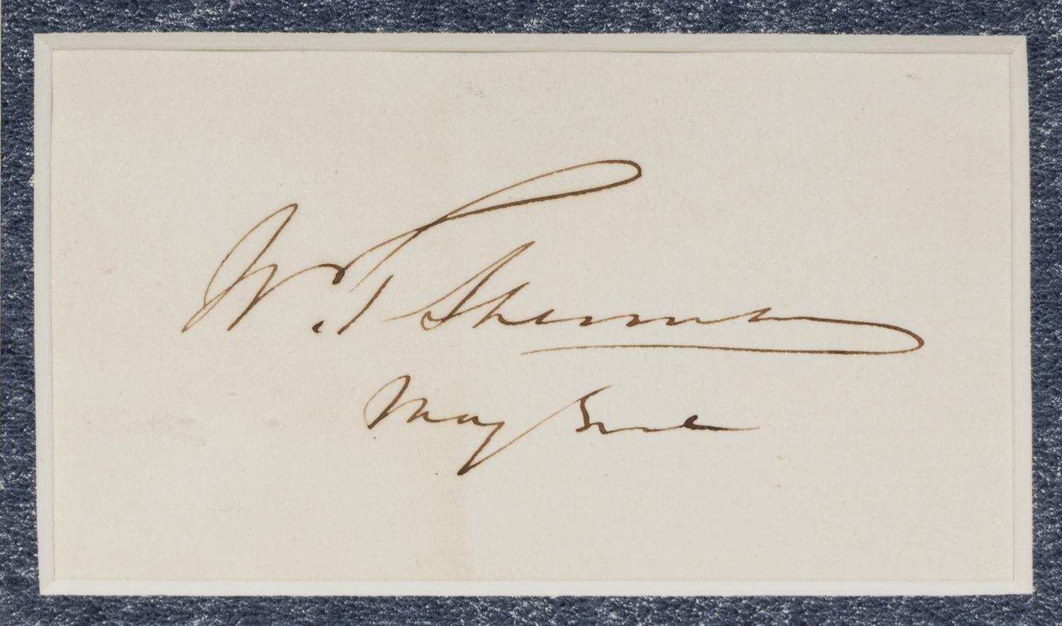 [CIVIL WAR]. SHERMAN, William Tecumseh (1820-1891). Clipped signature with CDV.