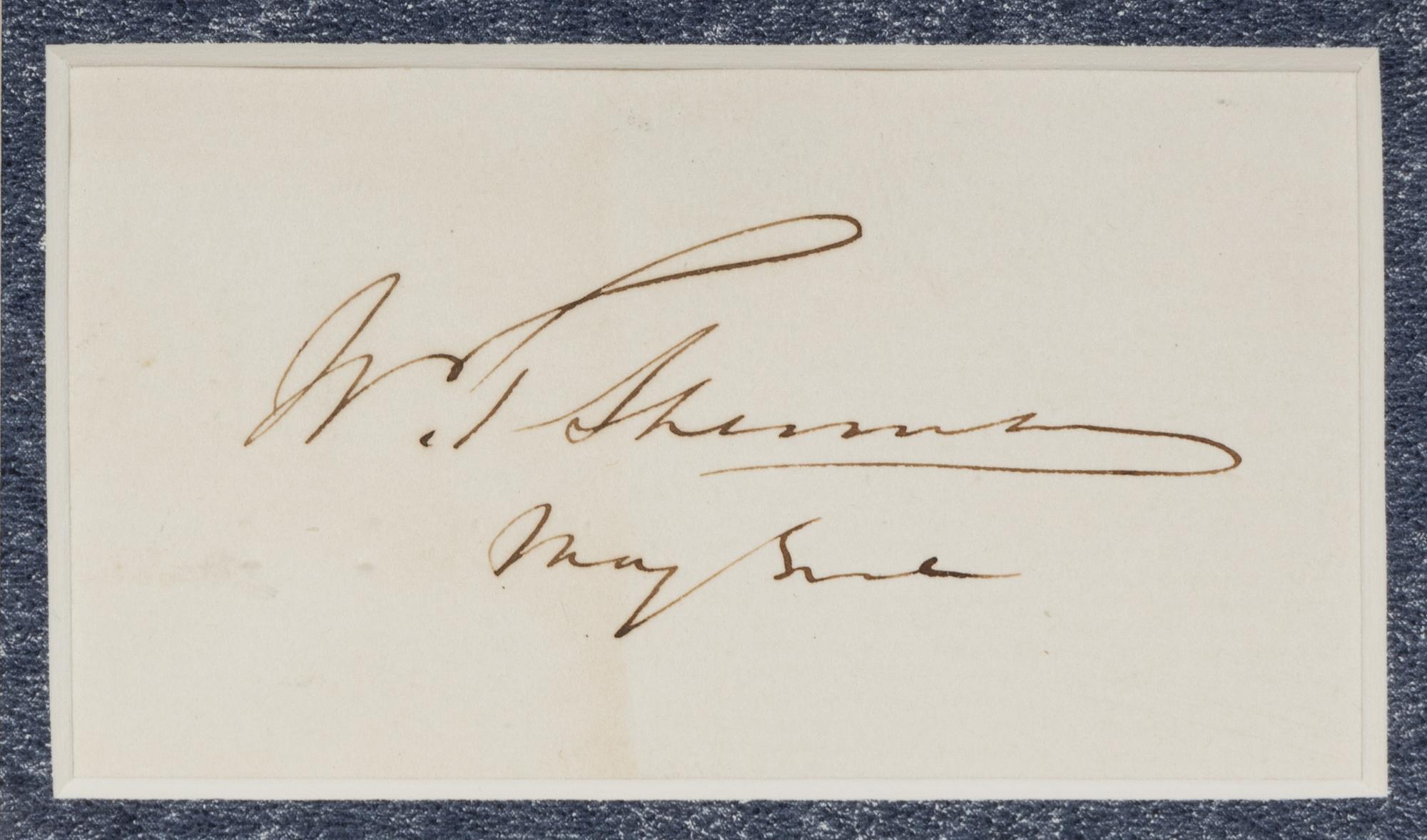 [CIVIL WAR]. SHERMAN, William Tecumseh (1820-1891). Clipped signature with CDV.