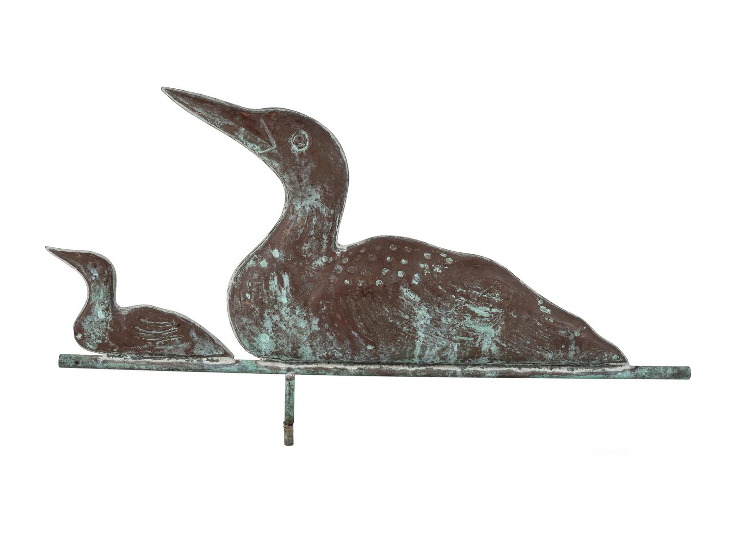 A Molded Copper Loon Weathervane