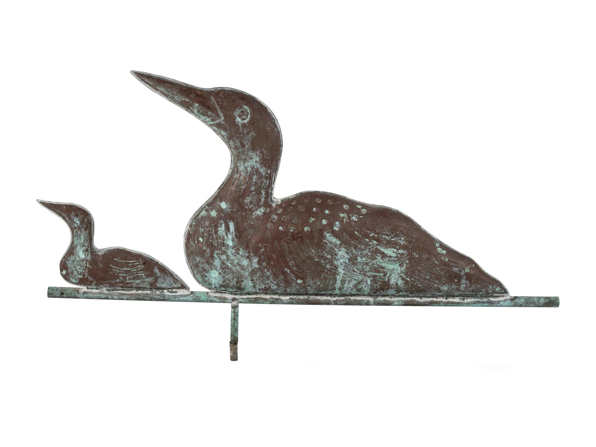 A Molded Copper Loon Weathervane