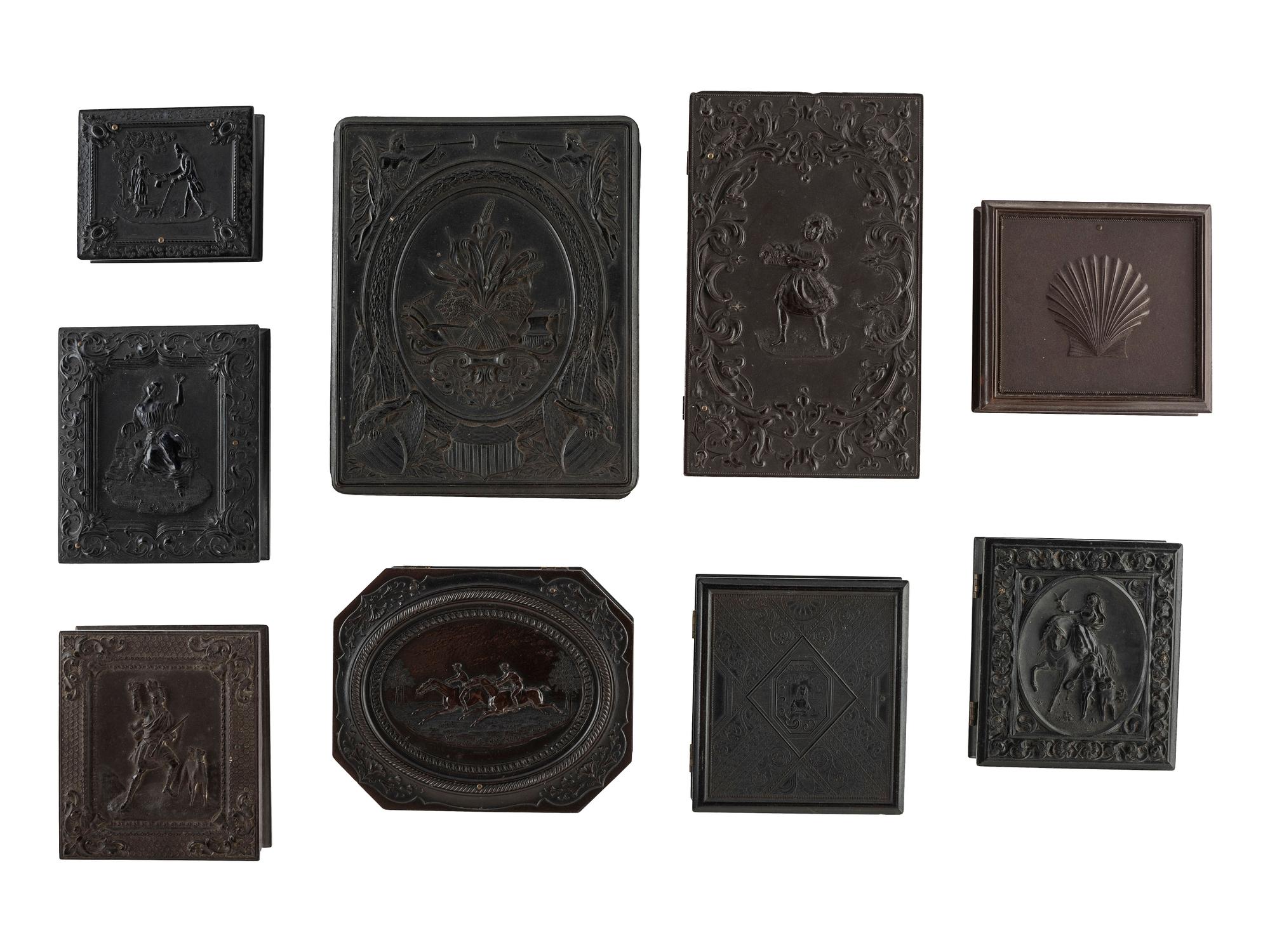 [EARLY PHOTOGRAPY]. A group of 9 Very Rare and Rare Union cases in assorted sizes, including: