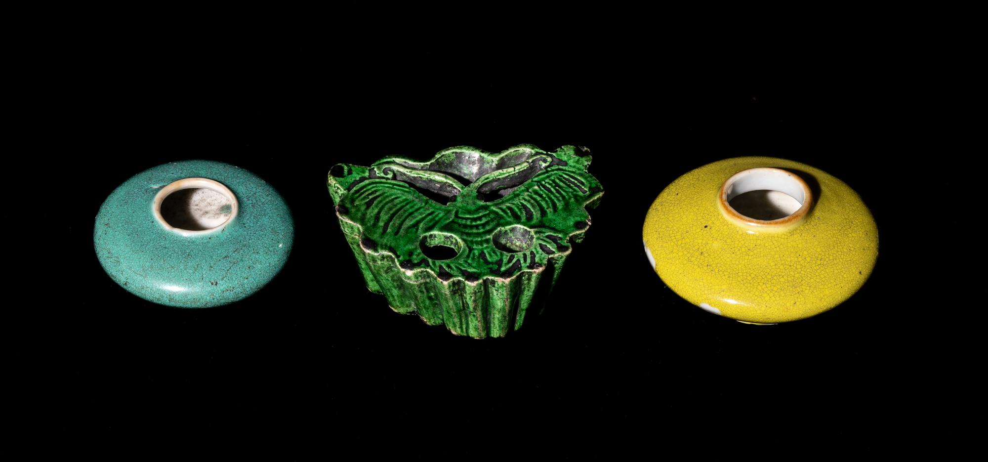Three Chinese Porcelain Scholar's Objects