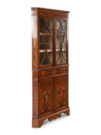 An Edwardian Painted Corner Cabinet