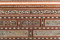 A Moorish Style Marquetry Collector's Cabinet on Stand