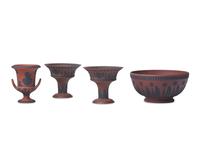 Four Wedgwood Rosso Antico and Black Basalt Articles