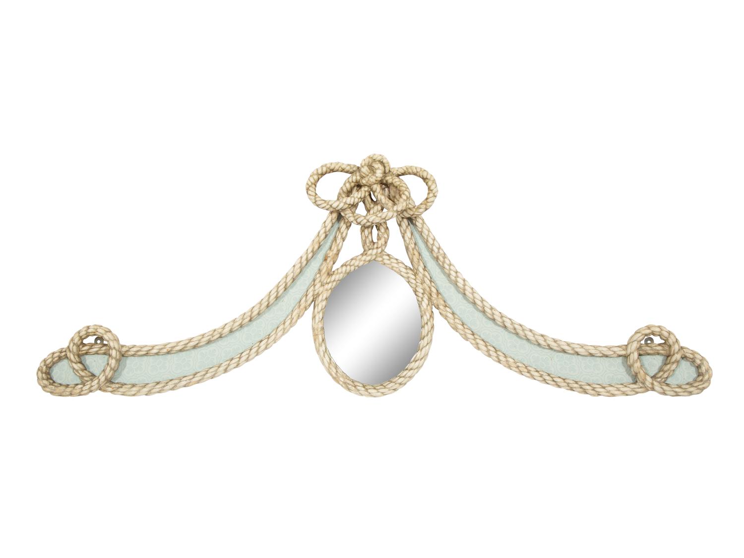 A White-Painted Carved Rope-Motif Transom Ornament