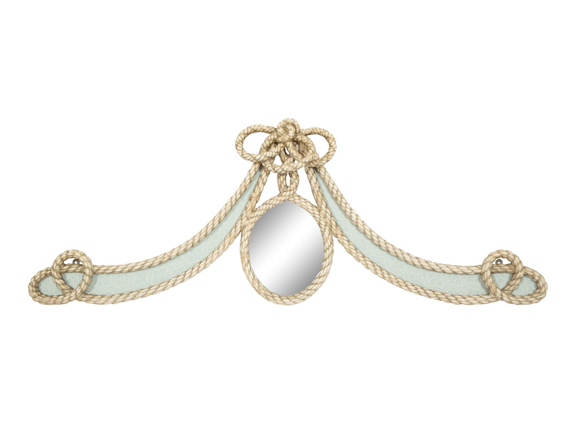 A White-Painted Carved Rope-Motif Transom Ornament