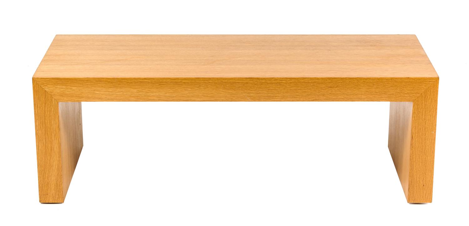 A Studio-Made Oak Cocktail Table, John Wiggers Height 16 x width 48 x depth 20 inches. — CIRCA 2006