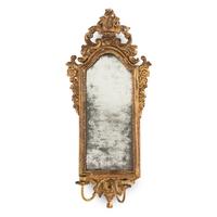 A Pair of Italian Giltwood Girandole Mirrors