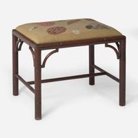 A George III Chinese Chippendale carved mahogany stool late 18th / early 19th century