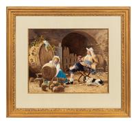 A Hand-Embellished Print after Francesco Vinea (Italian, 1845-1902)