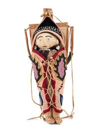 Beaded Doll Cradle, with Doll