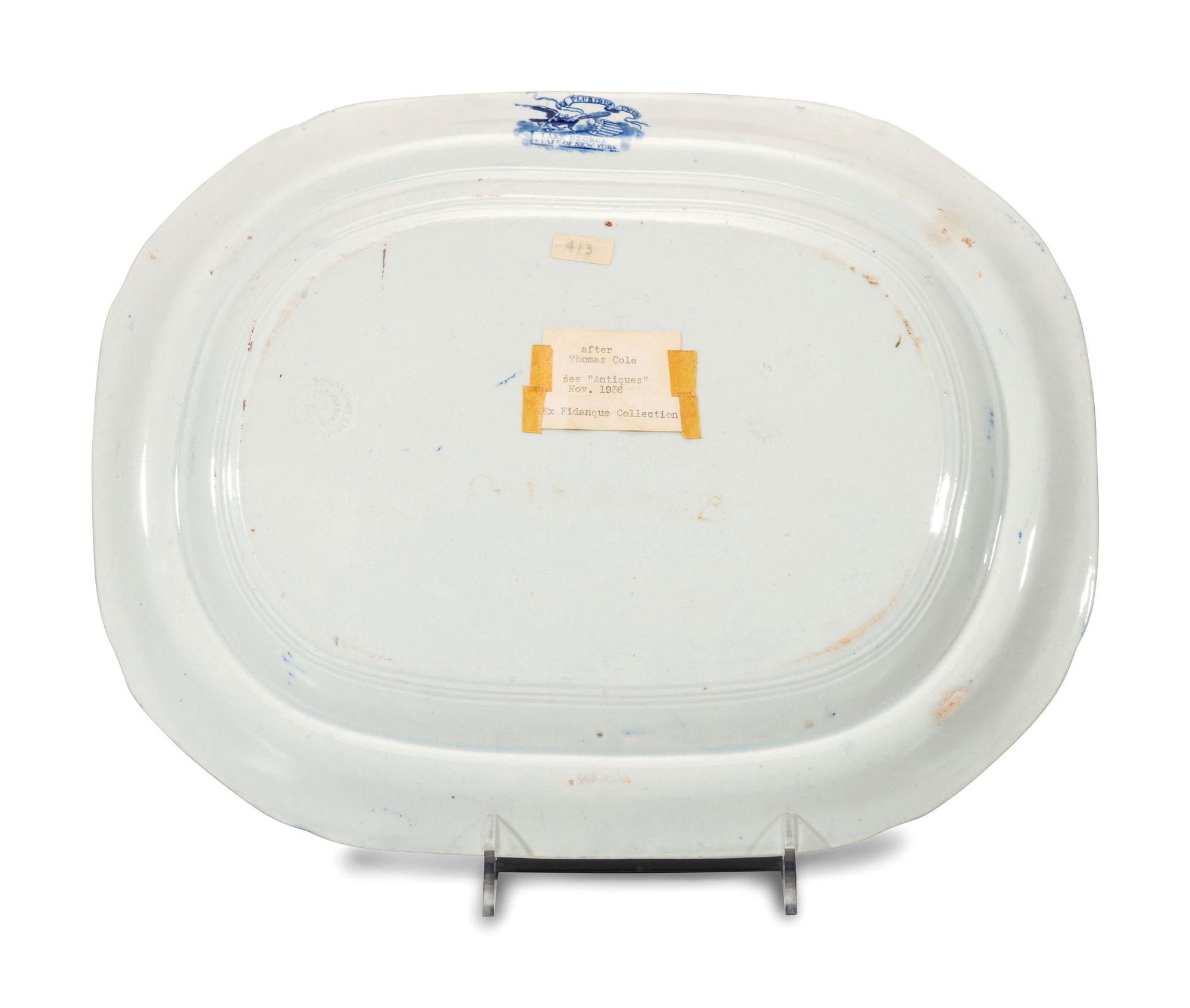 A Staffordshire Blue 'Lake George' Transfer Printed Platter