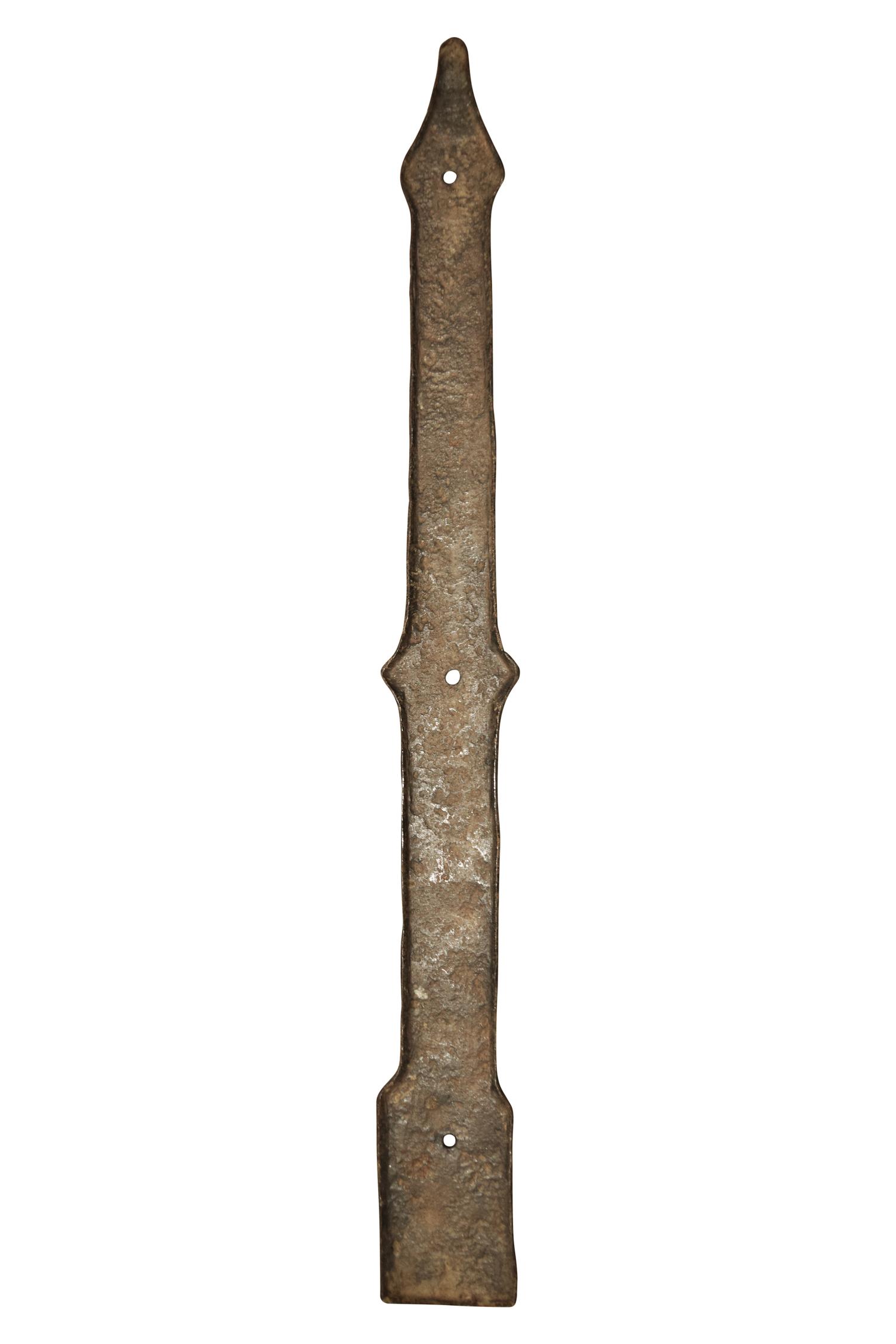 A Set of Two Wrought Iron Strap Hinges from the Estate of Jose Thenee 19.75" W x 2" D x .25" H — Argentina, 20th Century